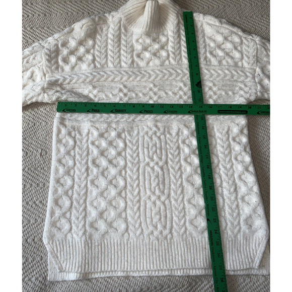 Abercrombie Fitch Sweater Women Small Ivory Chunky Cable Knit Mock Neck - Picture 6 of 6